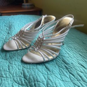 Nine West White Strappy Heel